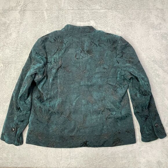 Coldwater Creek Tapestry Plus Size 1X Teal and Black Jacquard Corpcore Classic - Picture 13 of 14